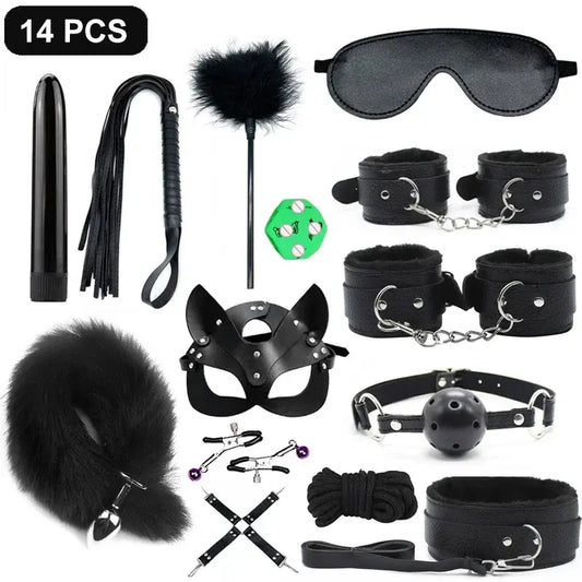 15-Piece BDSM Bondage Set – Playful & Restrained Lacy Nighty