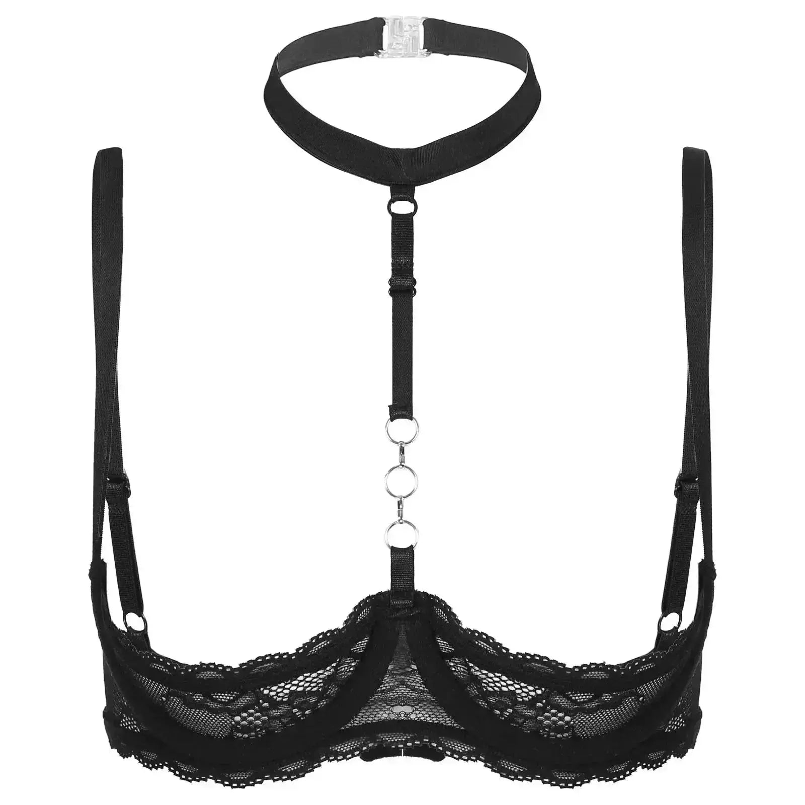 LacyNighty™ Halter Neck Open Bra GHALLAS Other