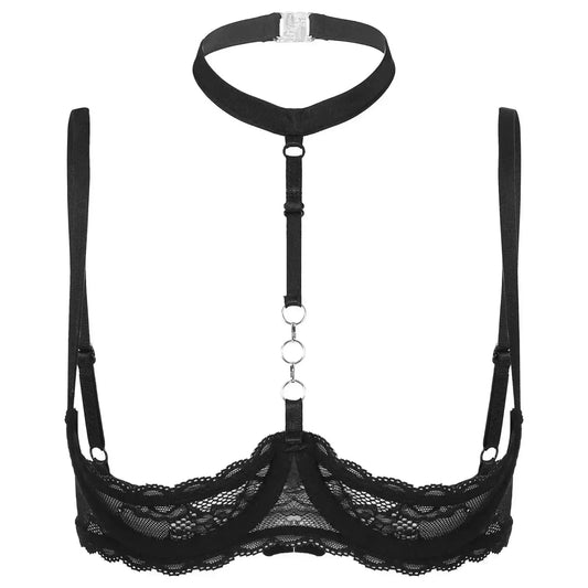 LacyNighty™ Halter Neck Open Bra GHALLAS Other