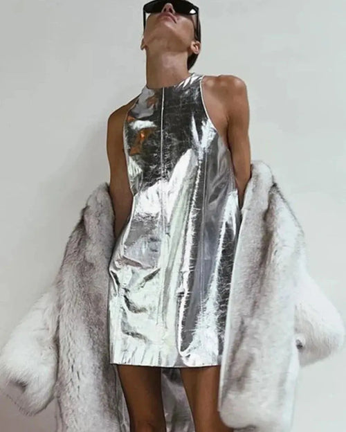 Metallic Leather Dress AliExpress Other