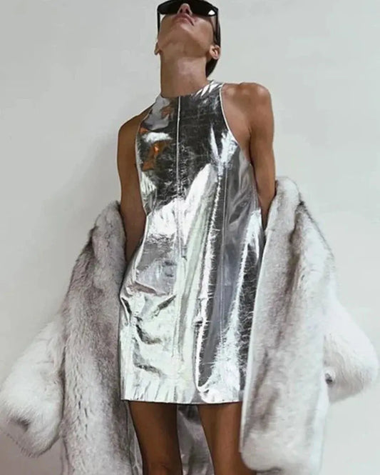 Metallic Leather Dress AliExpress Other
