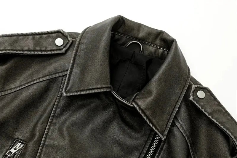 Washed Leather Jacket Lacy0301 Other
