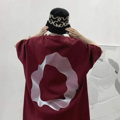 Irregular Round Print T-shirt ghalas Other