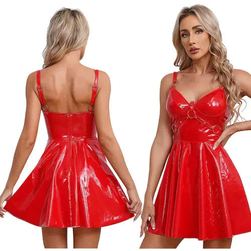 Glossy Leather Latex Dress Lacy0301 Other