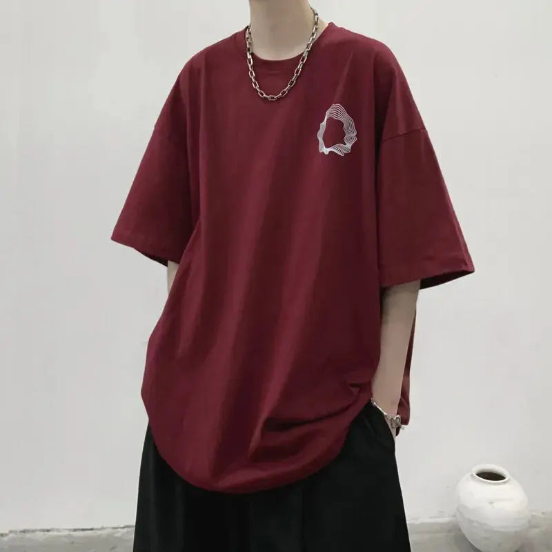 Irregular Round Print T-shirt ghalas Other