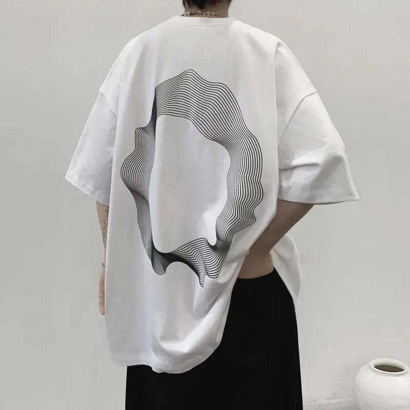 Irregular Round Print T-shirt ghalas Other