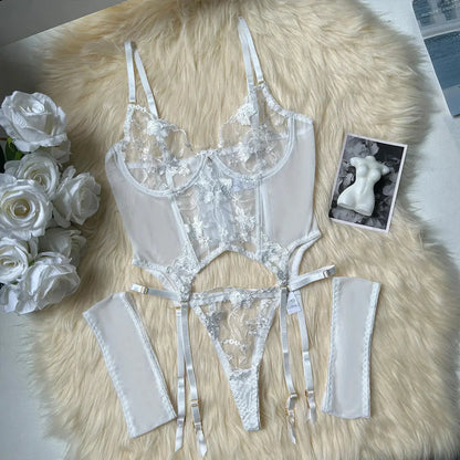 LaycyNighty™ Pina's Floral Corset Set LacyNighty0312 Lingerie Set