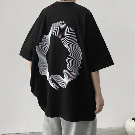 Irregular Round Print T-shirt ghalas Other