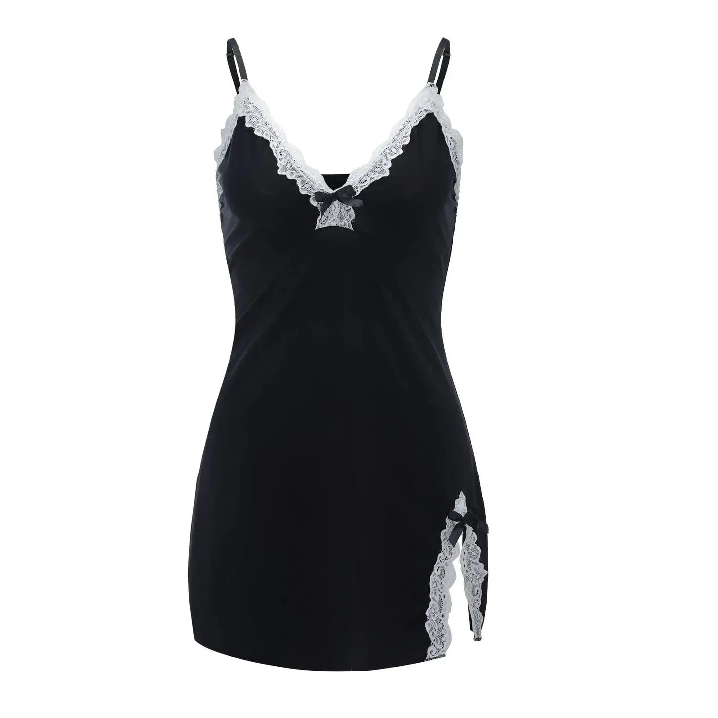 LacyNighty™ Charmeuse Lace Chemise Lacy Nighty