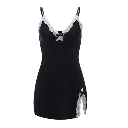 LacyNighty™ Charmeuse Lace Chemise Lacy Nighty