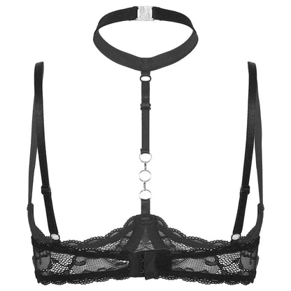 LacyNighty™ Halter Neck Open Bra GHALLAS Other