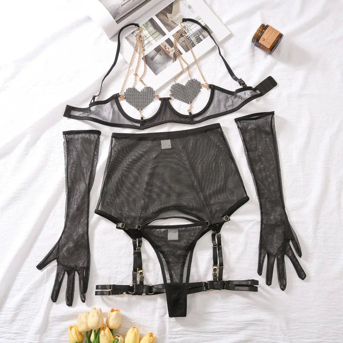LaycyNighty™ Anya's Heart Set LacyNighty0312 Lingerie Set