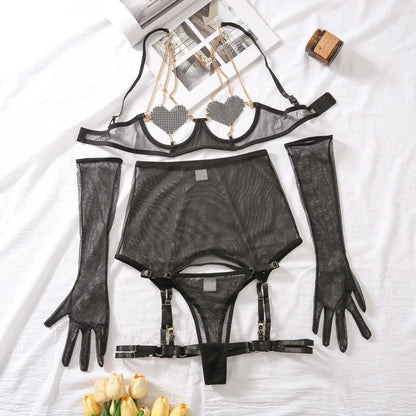 LaycyNighty™ Anya's Heart Set LacyNighty0312 Lingerie Set