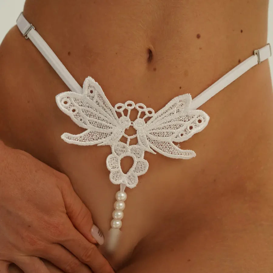 LacyNighty™ Sexy Double Pearl G Thong Hemiras Lingeries