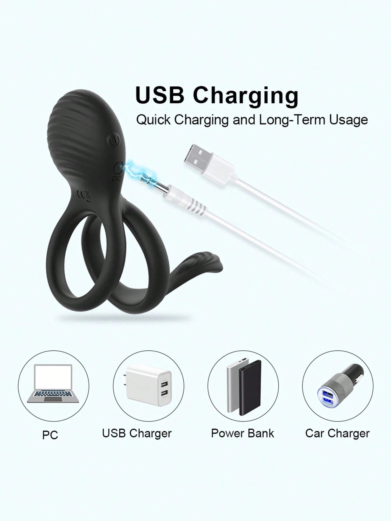 💥2025 New 7 Vibration Modes Penis Ring for Men, Silicone Waterproof Couples Vibrator for Perineum Stimulation Nighty