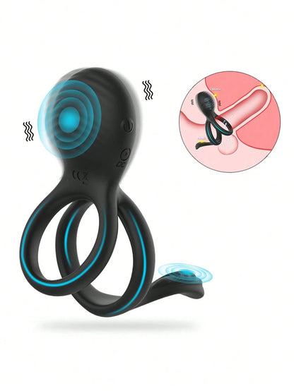 💥2025 New 7 Vibration Modes Penis Ring for Men, Silicone Waterproof Couples Vibrator for Perineum Stimulation Nighty