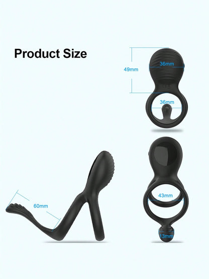 💥2025 New 7 Vibration Modes Penis Ring for Men, Silicone Waterproof Couples Vibrator for Perineum Stimulation Nighty