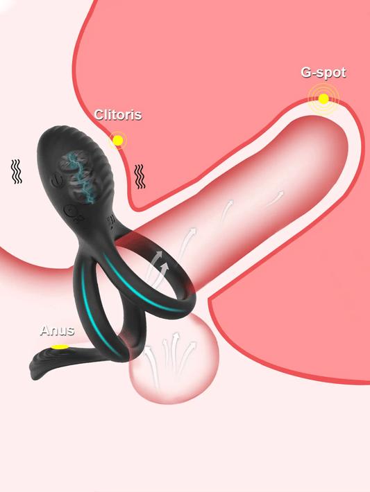 💥2025 New 7 Vibration Modes Penis Ring for Men, Silicone Waterproof Couples Vibrator for Perineum Stimulation Nighty