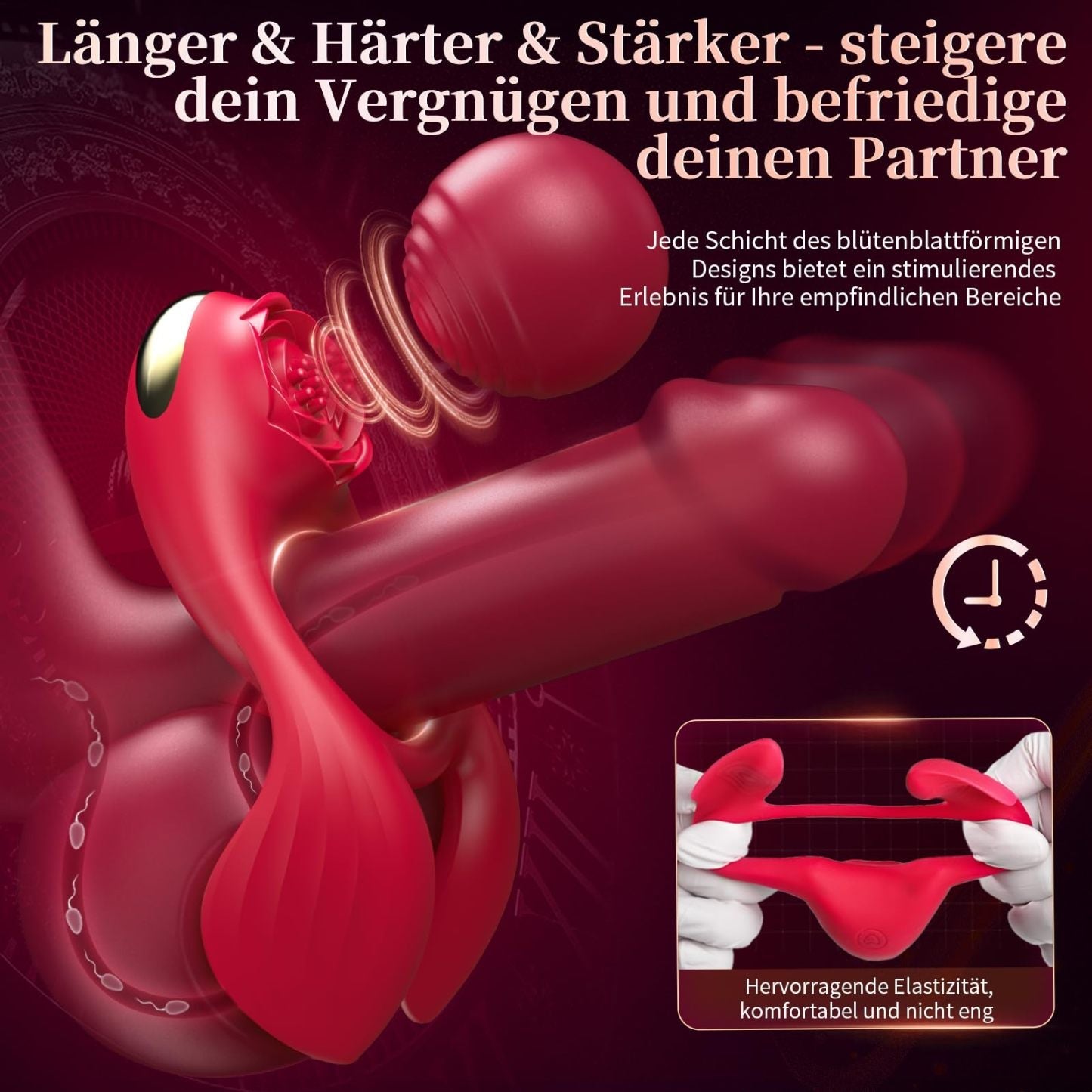 💥2025 New Vibrating Cock Ring🎁-🌹Rose Clitoral Stimulator✨ Nighty