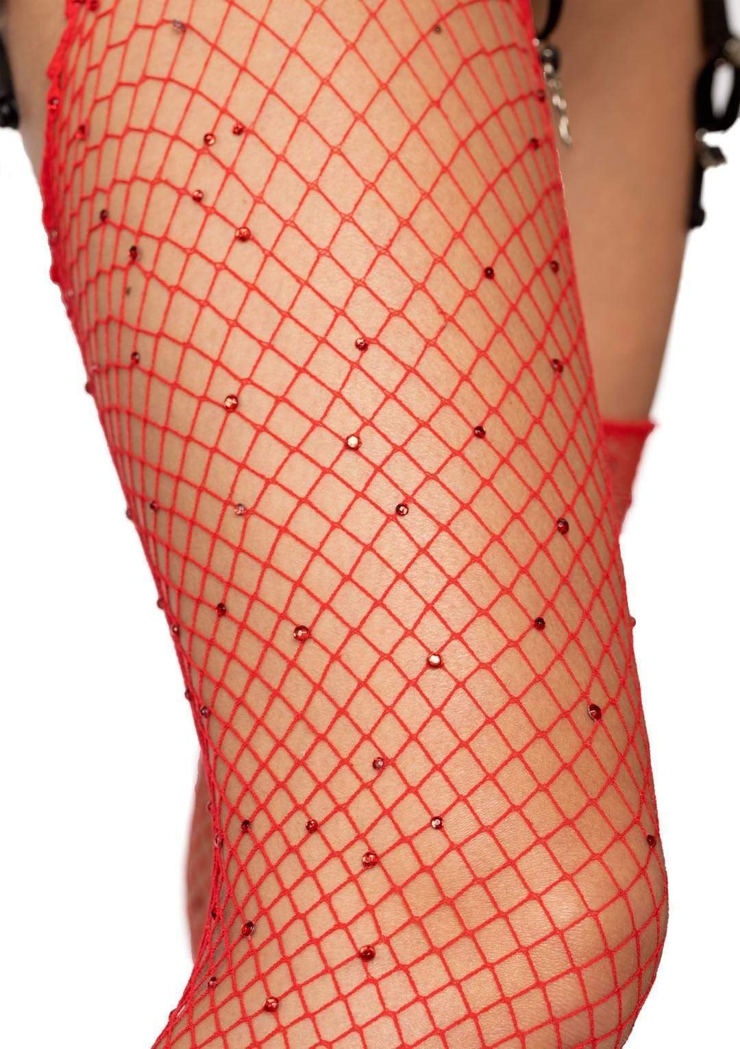LacyNighty™ Rhinestone Fishnet Stockings Leg Avenue Hosiery