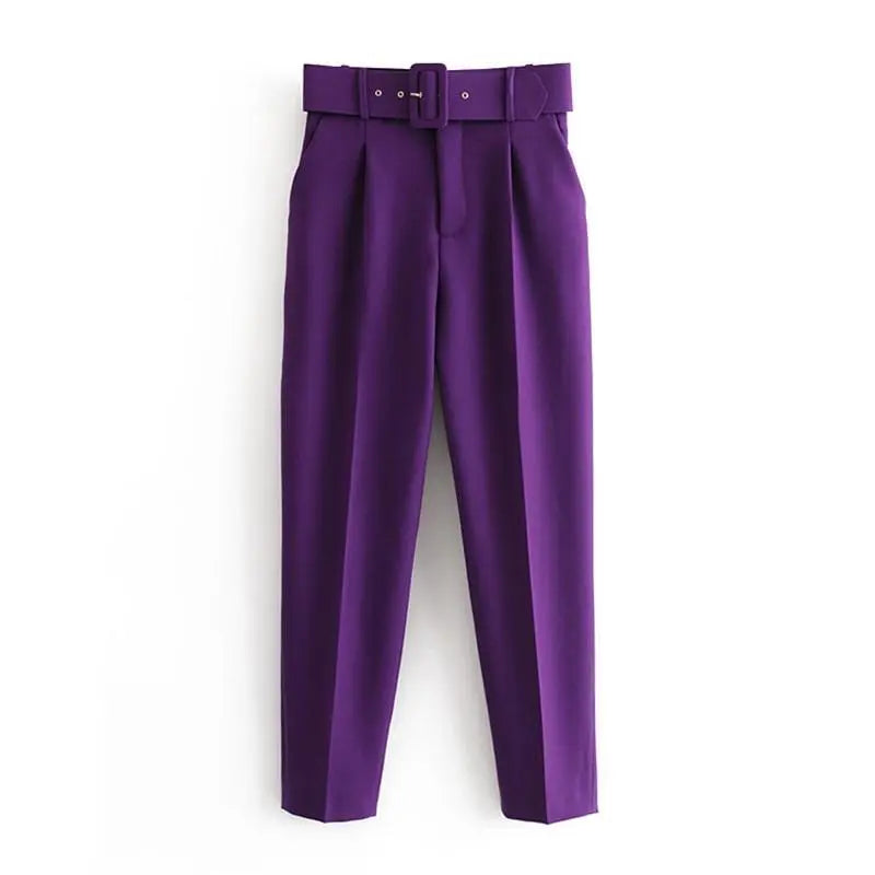 Office Lady Suit Pants with Belt Lacy0301Goth
