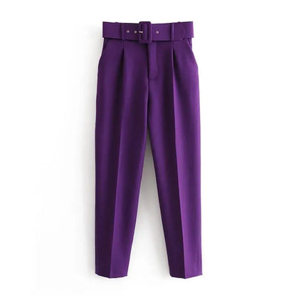 Office Lady Suit Pants with Belt Lacy0301Goth