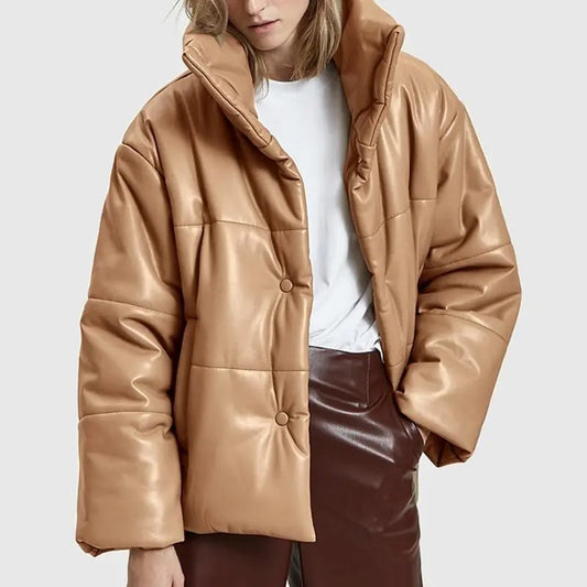 Button Leather Parka Dom Boutique