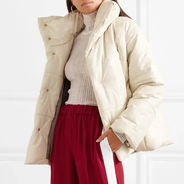Button Leather Parka Dom Boutique