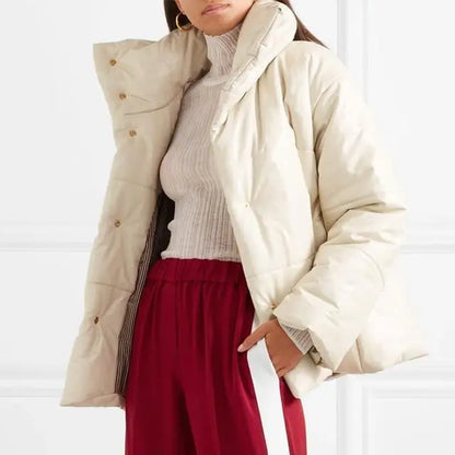 Button Leather Parka Dom Boutique