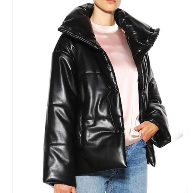 Button Leather Parka Dom Boutique