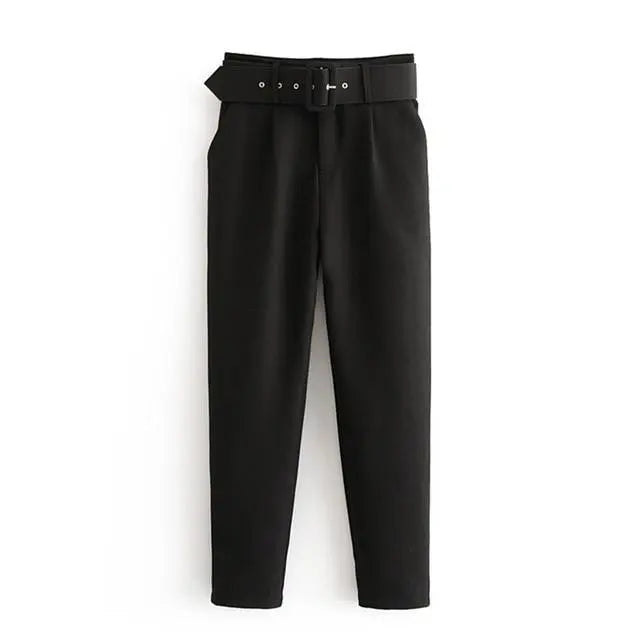 Office Lady Suit Pants with Belt Lacy0301Goth