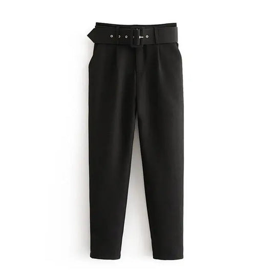 Office Lady Suit Pants with Belt Lacy0301Goth