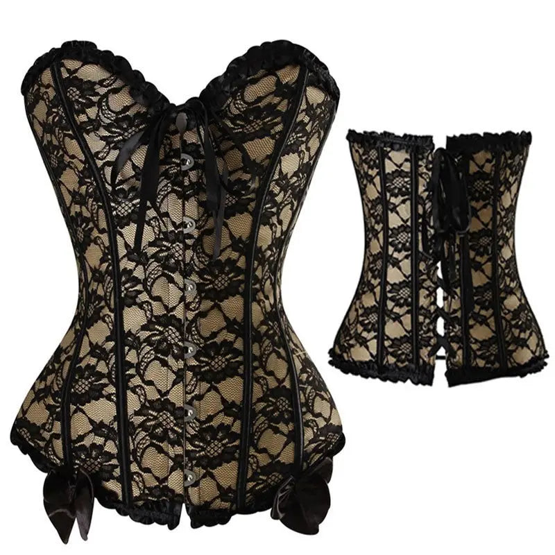 LacyNighty™ Model CT420 LORETTA LACE LINGERIE OVERBUST CORSET