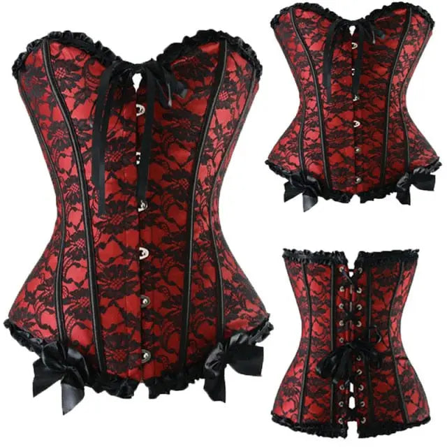 LacyNighty™ Model CT420 LORETTA LACE LINGERIE OVERBUST CORSET