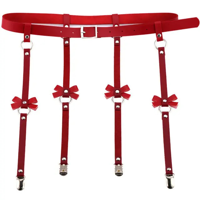 LacyNighty™ Bow Leather Garter Lavah Intimates