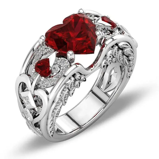 Heart Ruby Ring Lacy0301Goth
