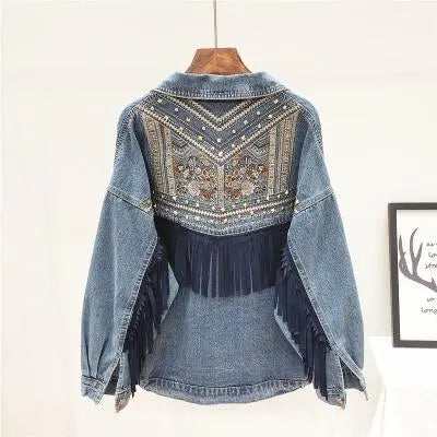 Embroidery Denim Jacket Lacy0301Goth