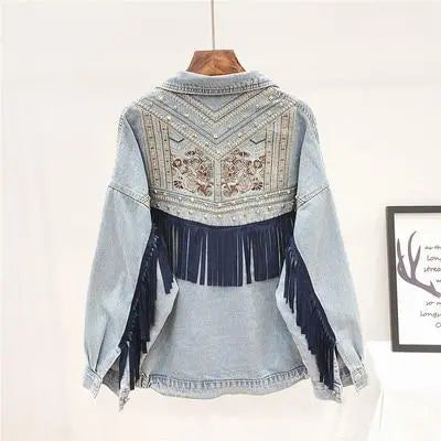 Embroidery Denim Jacket Lacy0301Goth