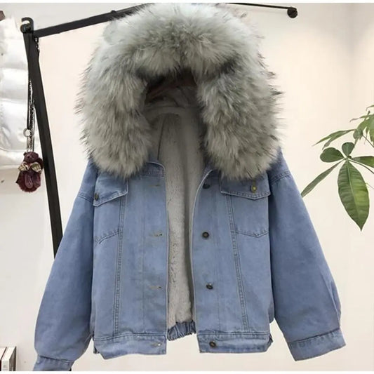 Fur Denim Jacket Lacy0301Goth