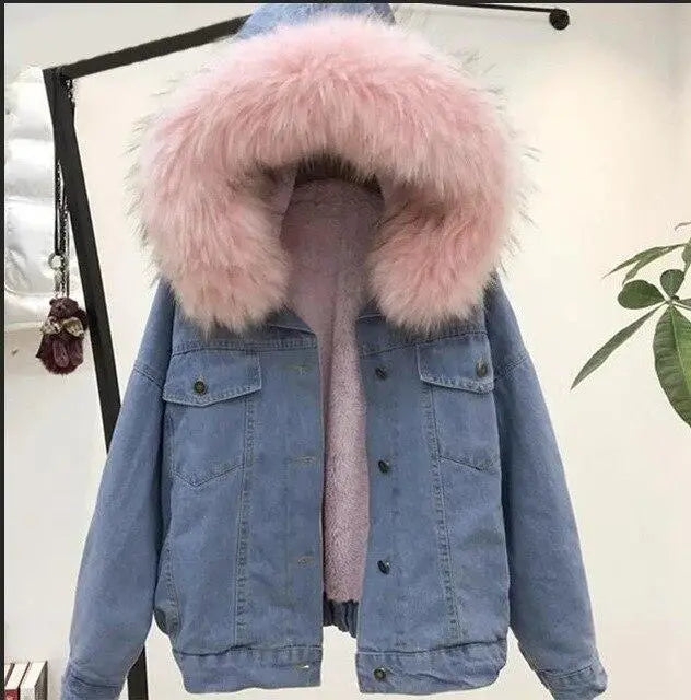 Fur Denim Jacket Lacy0301Goth