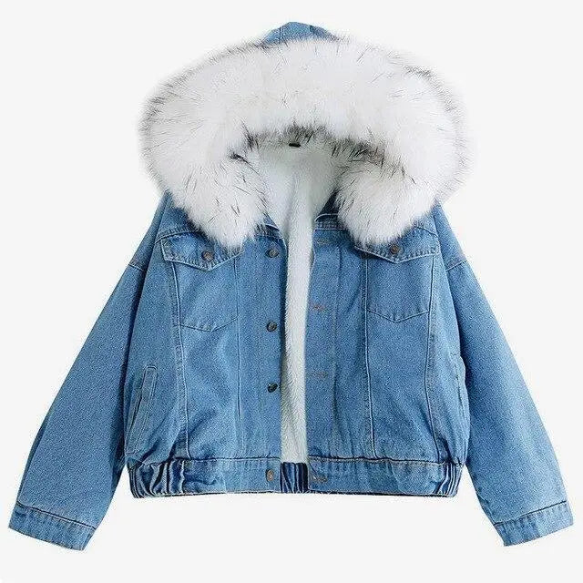 Fur Denim Jacket Lacy0301Goth