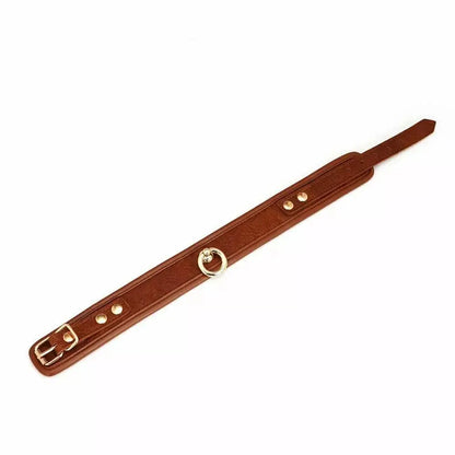 LacyNighty™ Brown Leather Collar & Leash Lavah Intimates harness