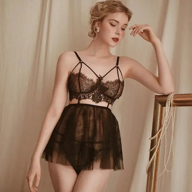 LacyNighty™ Goddess Satin Lacy Nighty